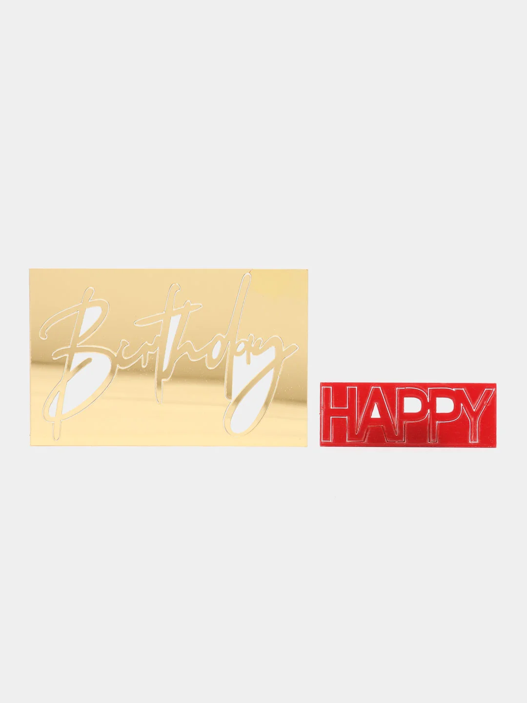 Красный топпер для украшения торта Happy birthday