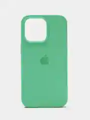 Мятный чехол Silicone Case для iPhone 13 Pro с закрытым низом