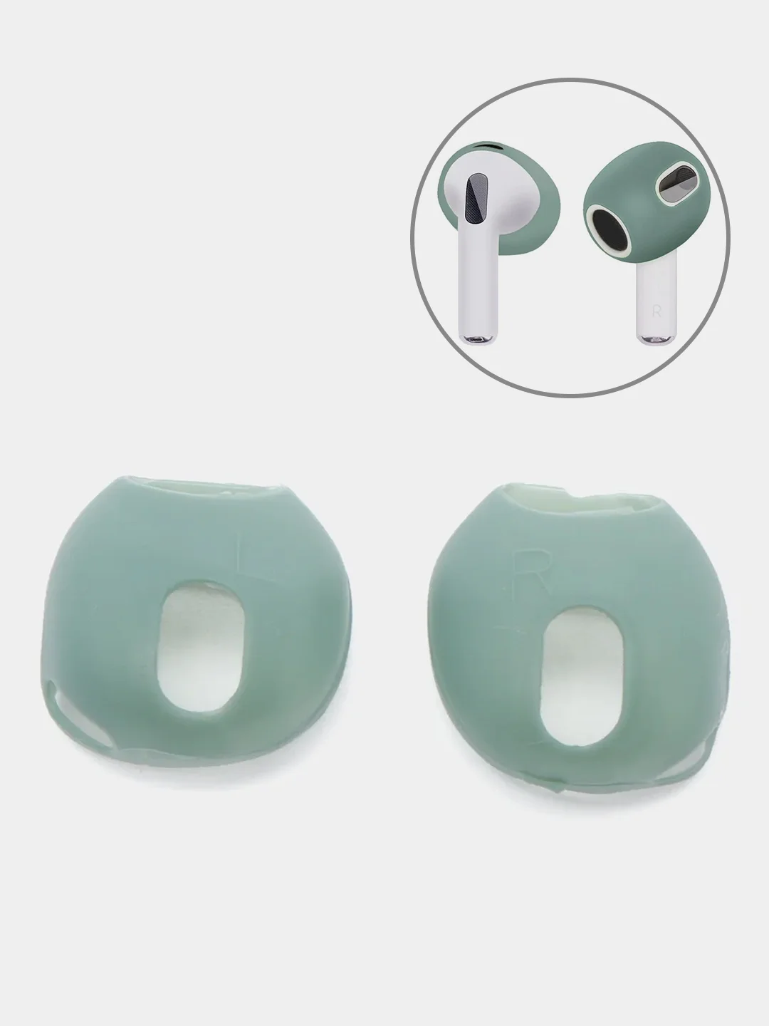Зеленый амбушюры для наушников AirPods 3, силиконовые накладки-держатели