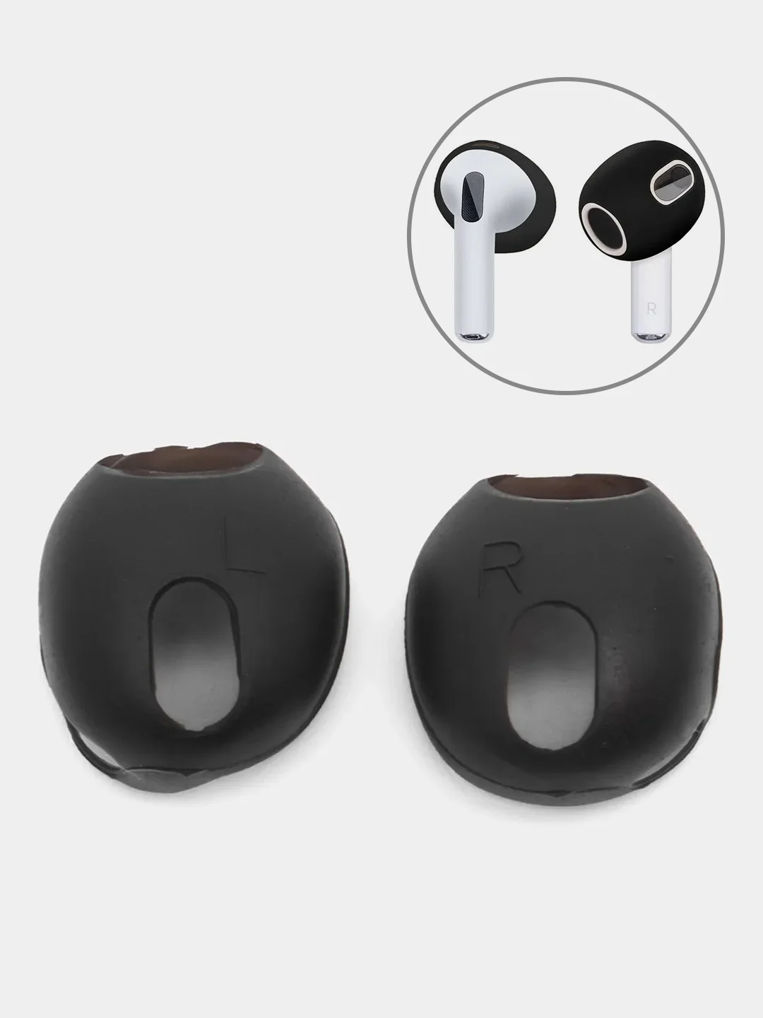 Черный амбушюры для наушников AirPods 3, силиконовые накладки-держатели