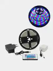Светодиодная лента с пультом, для кухни и комнаты, RGB LED, 5 метров, 16 цветов