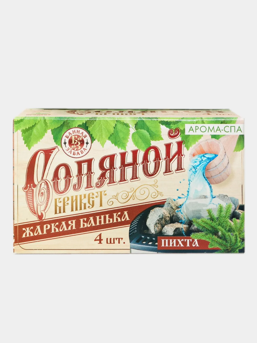 Оливковый соляной брикет для бани и сауны, 4 шт, вес 350 гр