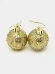 Золотой набор елочных шаров с пайетками, 6 шт
