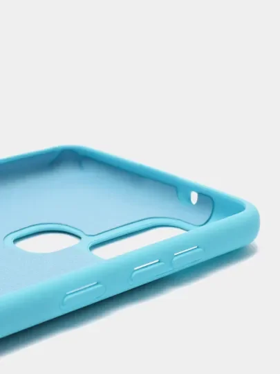 Лазурный чехол накладка "Soft-touch", с перфорацией для Samsung J4/J4 Plus/J6/J6 Plus/Note 10