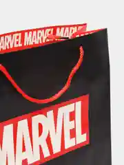 Пакет подарочный, ламинированный, черный, с надписью "Марвел. Marvel", 30 х 30 х 12 см