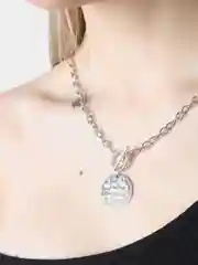 Серебряный цепочка женская с подвеской