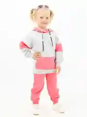 Розовый костюм спортивный для девочки КотМарКот: худи, брюки "Color Block"