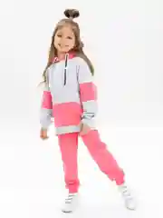 Розовый костюм спортивный для девочки КотМарКот: худи, брюки "Color Block"