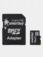 Карта памяти microSD с адаптером  8/16/32/64/128gb Smart Buy SDHC