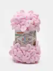 Розовый пряжа Puffy, микрополиэстер, 9 метров