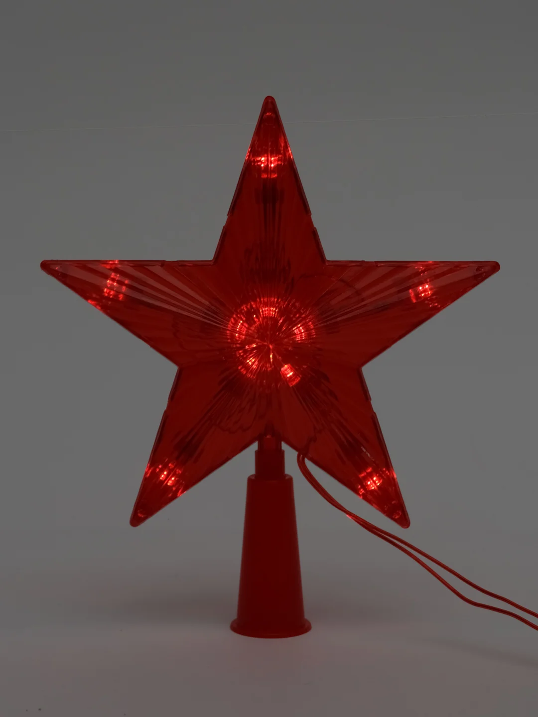 Белый звезда ёлочная 15 см, макушка для ёлки 10 LED, провод 1 метр, 220 В
