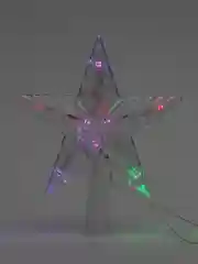 Прозрачный звезда ёлочная 15 см, макушка для ёлки 10 LED, провод 1 метр, 220 В