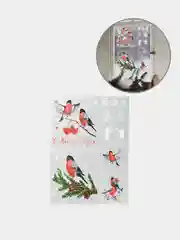 Интерьерные наклейки декор на окно "Снегири и снежинки", 24*37 / Новогоднее украшение