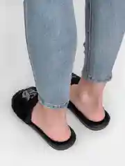 Серый тапочки домашние, женские, меховые