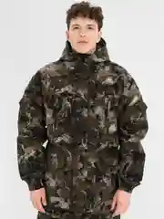 Костюм для охоты и рыбалки BERKUT.IV "Горка рипстоп Зеленый Питон", демисезонный, на флисе