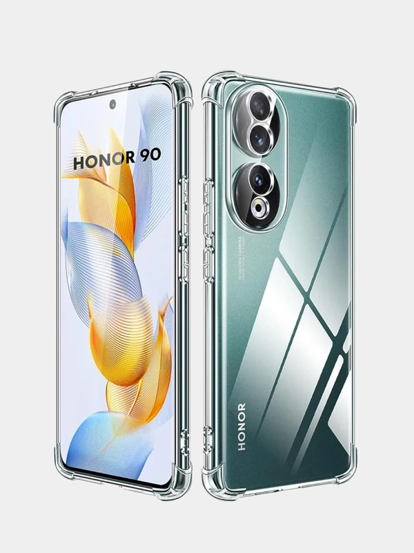 Чехол Honor 90 / Хонор 90, прозрачный, силиконовый, противоударный
