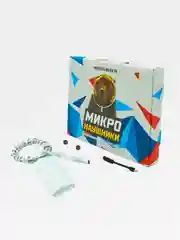 Белый микронаушник магнитный Microgadgets Bluetooth Pro на аккумуляторе, с кнопкой-пищалкой