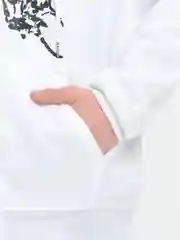 Белый худи унисекс на молнии