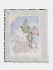 Зеленый полотенце кухонное, из рогожки "Новый год"