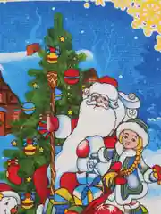 Зеленый полотенце кухонное, из рогожки "Новый год"