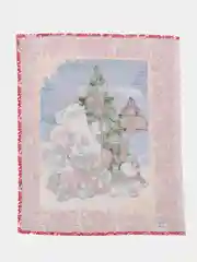 Красный полотенце кухонное, из рогожки "Новый год"