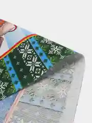Зеленый полотенце кухонное, из рогожки "Новый год"