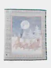 Зеленый полотенце кухонное, из рогожки "Новый год"