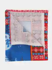 Красный полотенце кухонное, из рогожки "Новый год"