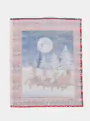 Красный полотенце кухонное, из рогожки "Новый год"
