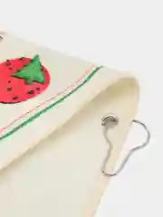 Коралловый полотенце кухонное микрофибра с карабином "Дед мороз с подарком", Новый год