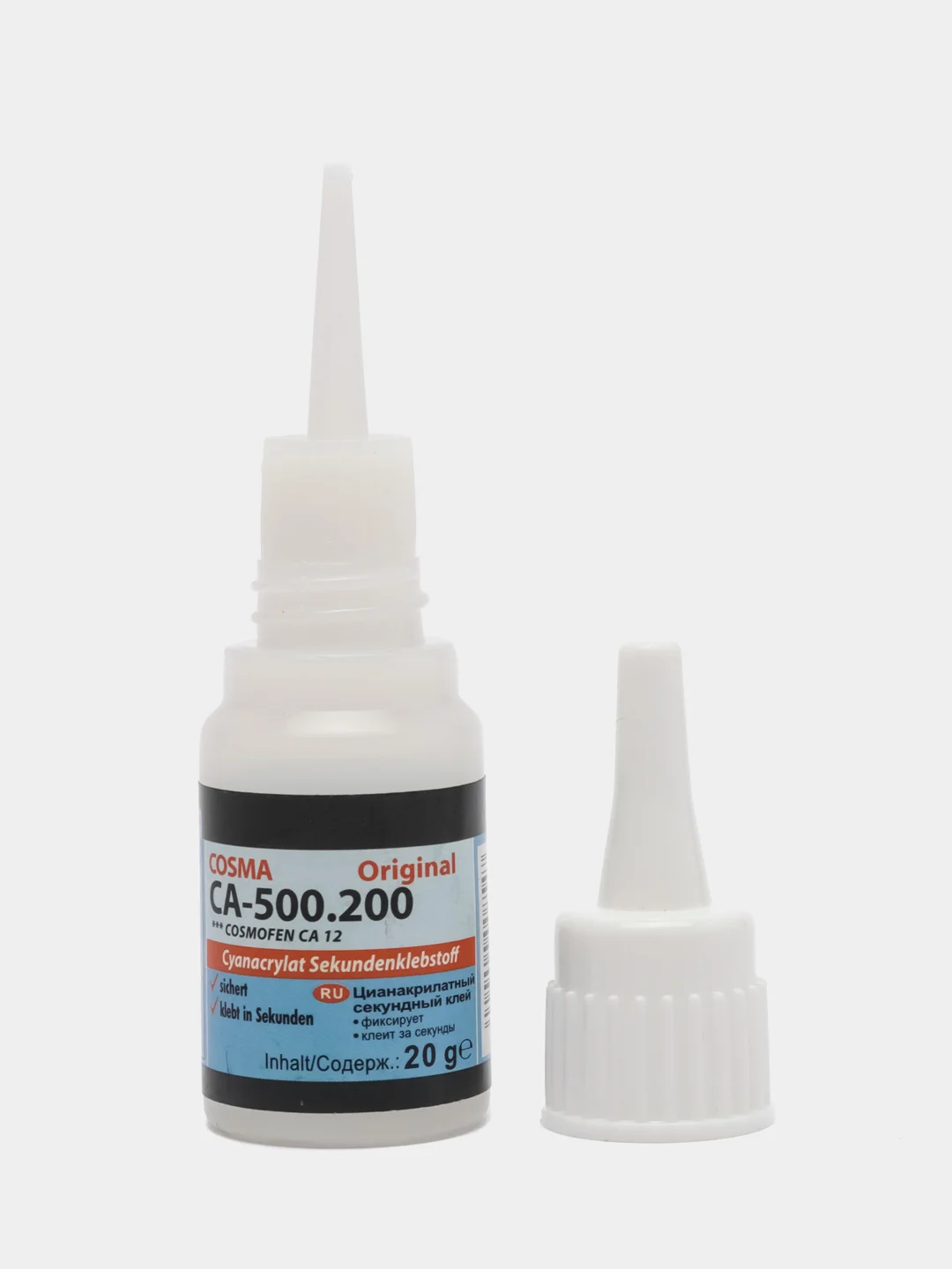 Суперклей секундный цианоакрилатный космофен Cosma CA-500.200