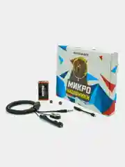 Белый микронаушник магнитный Microgadgets Exam Pro проводной, на батарейке