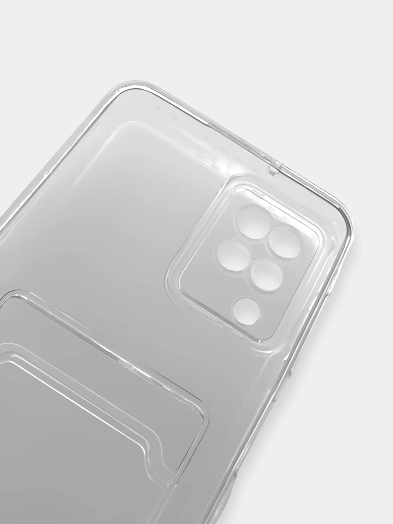 Чехол Samsung Galaxy A12 / M12, Самсунг Галакси А12 / М12 прозрачный с карманом для карты