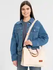 Бежевый вельветовая сумка тоут