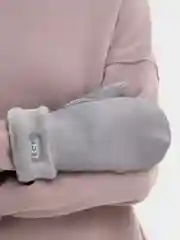 Серый варежки замшевые