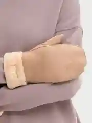 Карамельный варежки замшевые