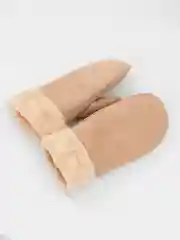Карамельный варежки замшевые