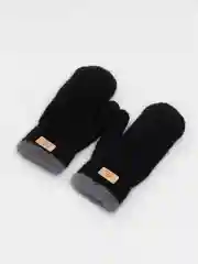 Черный варежки женские зимние теплые, вязаные, с подкладом, HENU FASHION UGC