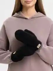 Черный варежки женские зимние теплые, вязаные, с подкладом, HENU FASHION UGC