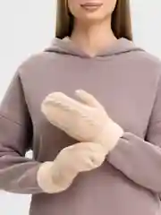 Бежевый варежки женские