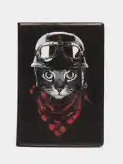 Обложка для паспорта кот байкер