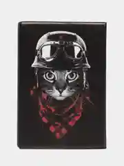 Обложка для паспорта кот байкер