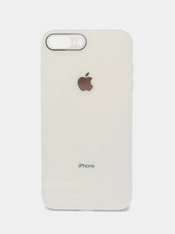 Чехол силиконовый со стеклянной панелью для iPhone 7 Plus / iPhone 8 Plus