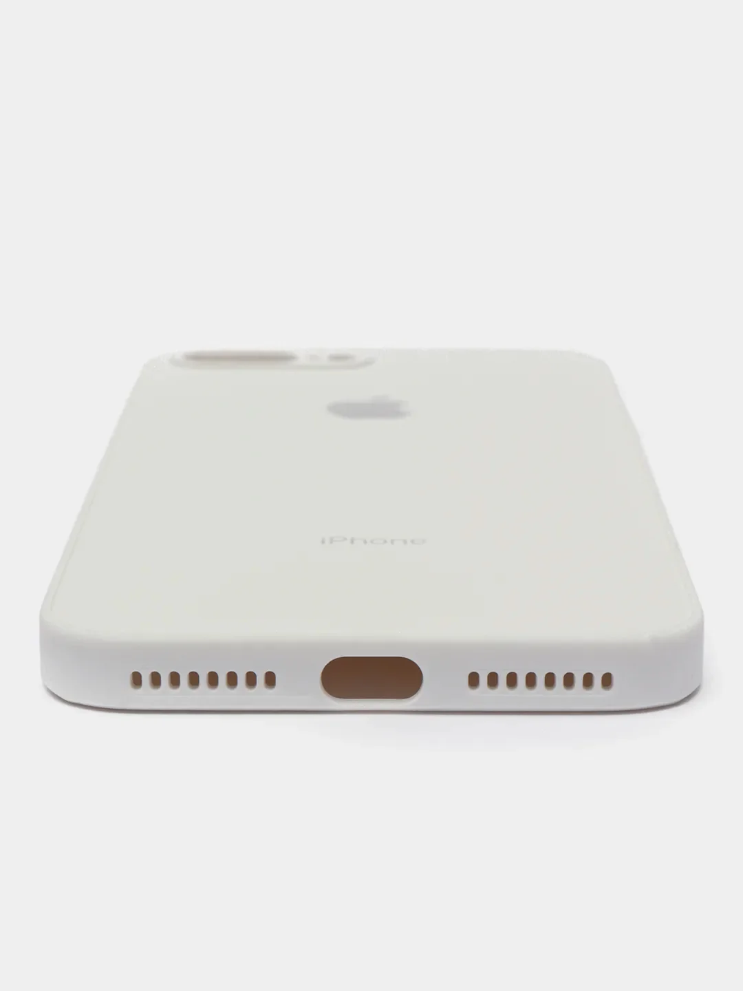 Бежевый меланж чехол силиконовый со стеклянной панелью для iPhone 7 Plus / iPhone 8 Plus