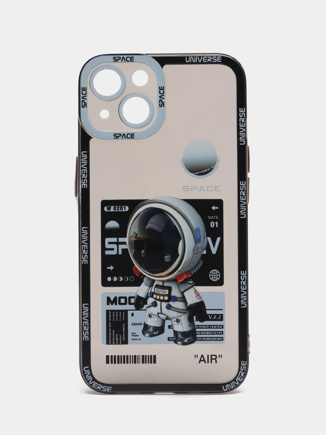 Ледяной чехол для iPhone 11 12 13 14 Pro Max с принтом с защитой камеры космос астронавт айфон