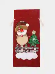 Алый подарочный новогодний чехол-мешок для бутылки вина