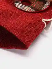 Алый подарочный новогодний чехол-мешок для бутылки вина