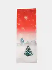 Красный подарочный новогодний чехол-мешок для бутылки вина