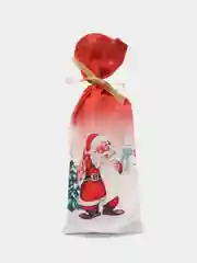 Подарочный новогодний чехол-мешок для бутылки вина