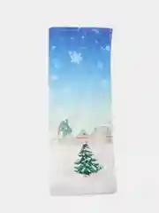 Лазурный подарочный новогодний чехол-мешок для бутылки вина